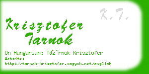 krisztofer tarnok business card